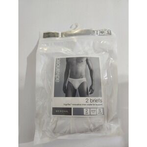 Merona‎ Briefs White Advanced Real Comfort ErgoTec 2-Pack Mens Small 28-30